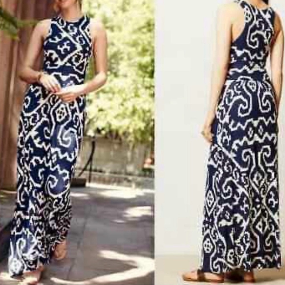 Anthropologie Maeve Ikat Printed Maxi Dress Size S